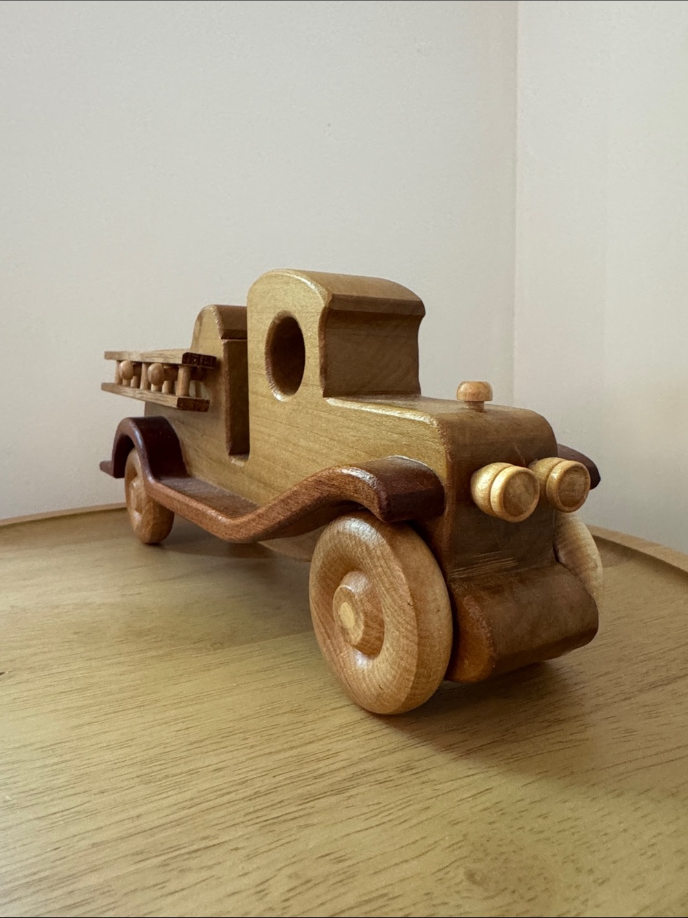 Handmade Wooden Firetruck with Detachable Ladders